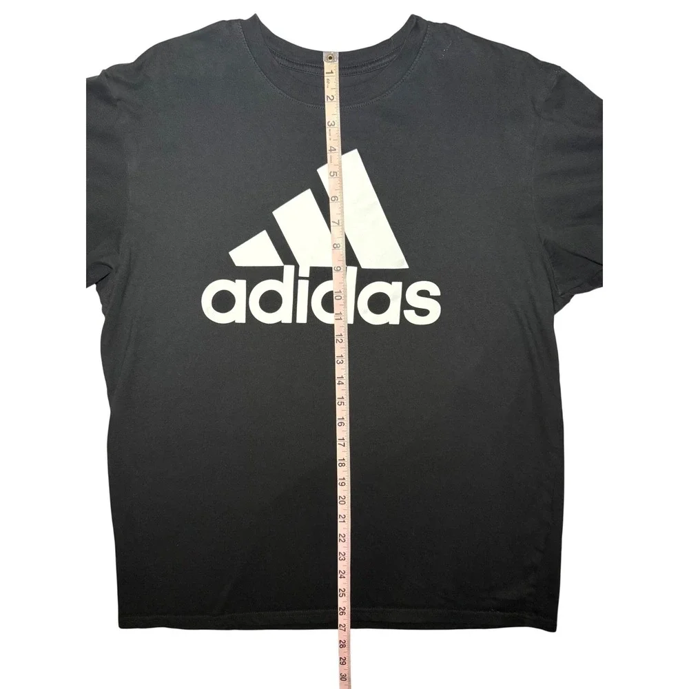 Adidas Golf T-Shirt Men XL Black Graphic Logo Short Sleeve Cotton